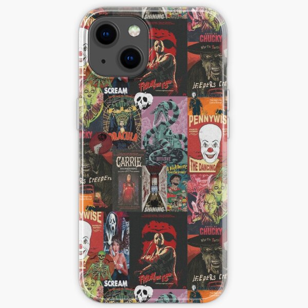 halloween horror movie collage  iPhone Soft Case