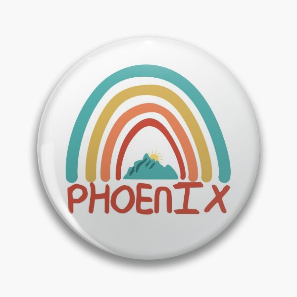 Aperçu de l'œuvre Phoenix Retro Vintage Rainbow - Phoenix Arizona Mountain Souvenir - Cadeau - Ville natale - Randonnée - Nature créée et vendue par HappyTees Lab.