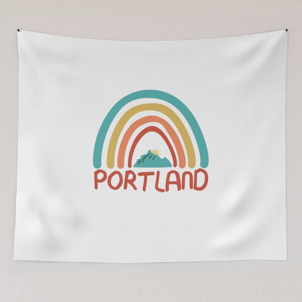 Item preview, Portland Retro Vintage Rainbow - Portland Oregon Mountain Souvenir - Gift - Hometown - Hiking - Nature designed and sold by HappyTees Lab.