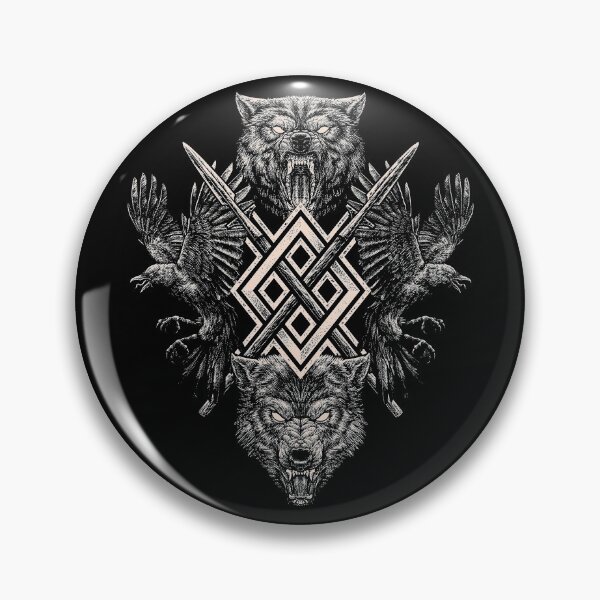 Item preview, Viking Wolf Raven of Odin Geri Freki Huginn Muninn Norse Mythology  Gungnir designed and sold by BluePagan.