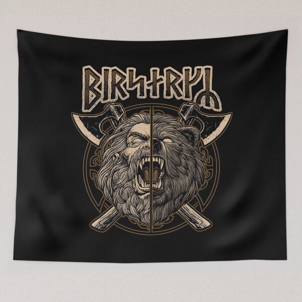 Item preview, Viking Berserker Norse Pagan Bear Warrior Futhark Runes designed and sold by BluePagan.