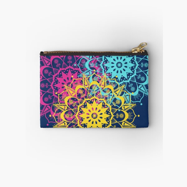 Item preview, Beautiful mandala pattern in shades of teal blue pink and gold yellow. designed and sold by ittybittyowl.