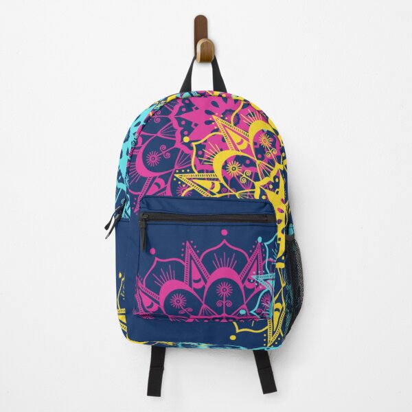 Item preview, Beautiful mandala pattern in shades of teal blue pink and gold yellow. designed and sold by ittybittyowl.