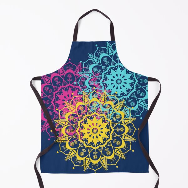 Item preview, Beautiful mandala pattern in shades of teal blue pink and gold yellow. designed and sold by ittybittyowl.