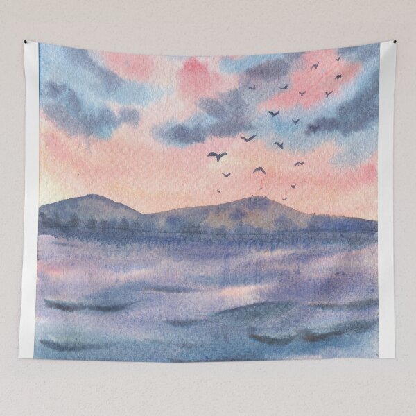 Item preview, Pink Sunset over the Sea designed and sold by galleasstudio.