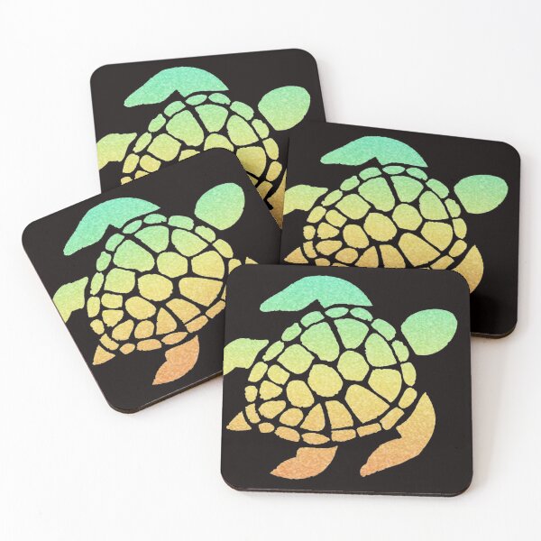 Item preview, Pastel Orange Teal Ombre Faux Glitter Turtle designed and sold by Felicity-K.