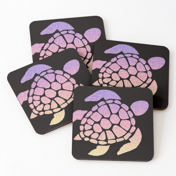 Item preview, Pastel Sunset Ombre Faux Glitter Turtle designed and sold by Felicity-K.