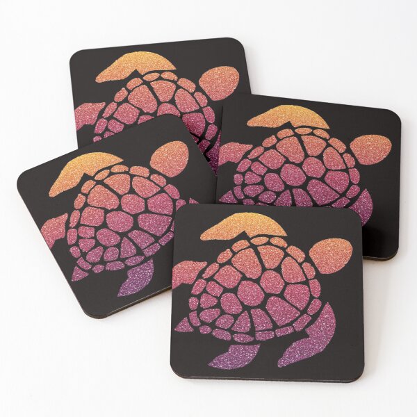 Item preview, Dark Sunset Ombre Faux Glitter Turtle designed and sold by Felicity-K.