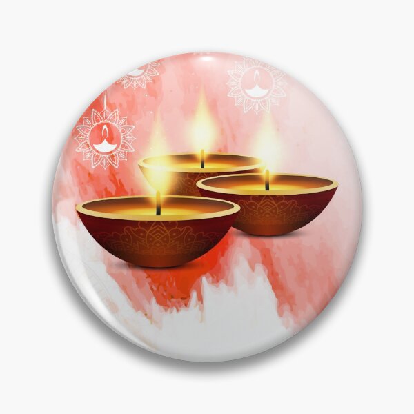 Item preview, Diwali Red Watercolor with Diyas designed and sold by HolidayBug.