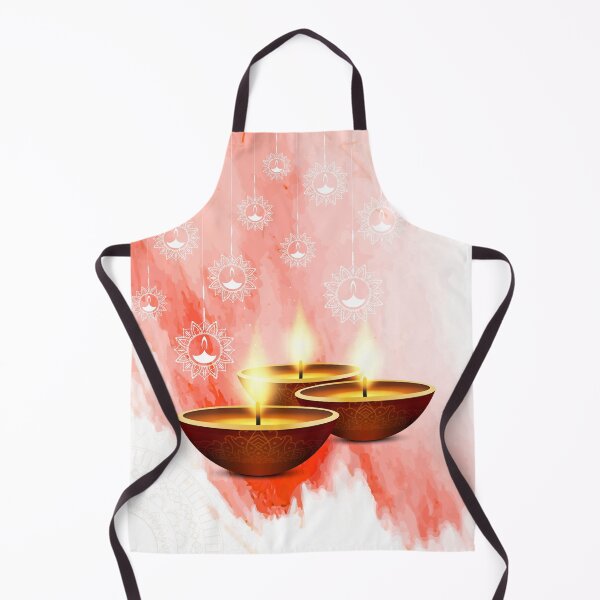 Item preview, Diwali Red Watercolor with Diyas designed and sold by HolidayBug.