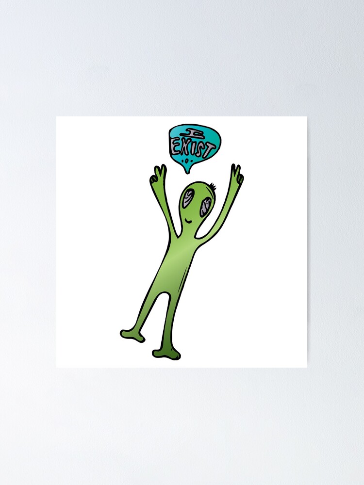 "alien throwing up peace signs" Poster for Sale by heathlen Redbubble