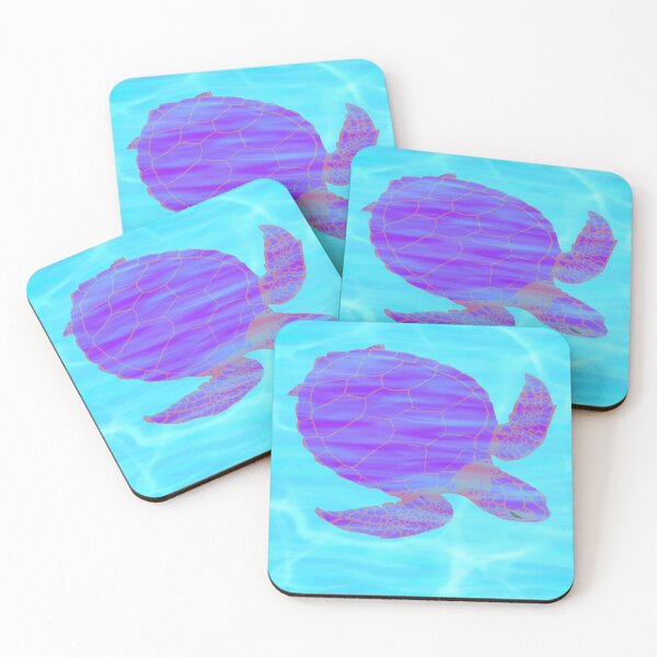 Item preview, Purple and Pink Sea Turtle Swimming in Blue Ocean designed and sold by MamaSweetea.