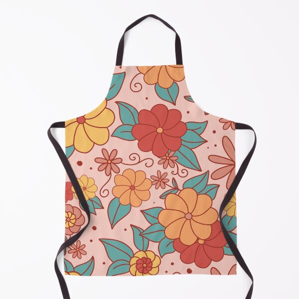 Item preview, vintage groovy 70's floral wallpaper print designed and sold by SunwaveStickers.