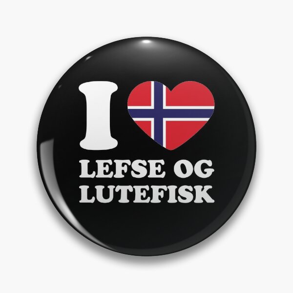 Item preview, I Love Lefse and Lutefisk Norwegian Flag Heart designed and sold by Huhnerdieb Apparel.