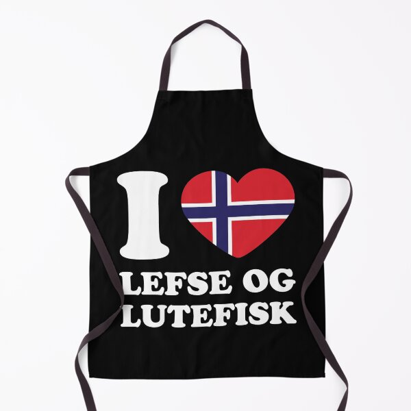 Item preview, I Love Lefse and Lutefisk Norwegian Flag Heart designed and sold by Huhnerdieb Apparel.