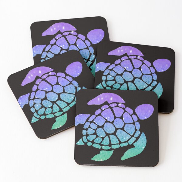 Item preview, Bright Purple Aqua Ombre Faux Glitter Turtle designed and sold by Felicity-K.