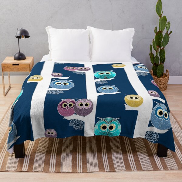 Item preview, Owls in the night in white trees designed and sold by JAWSCreatives.