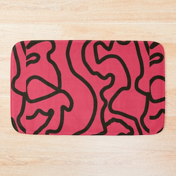 Item preview, Bright Coral Neon Scribble Abstract Art Minimalist Painting Pattern designed and sold by hopecope.