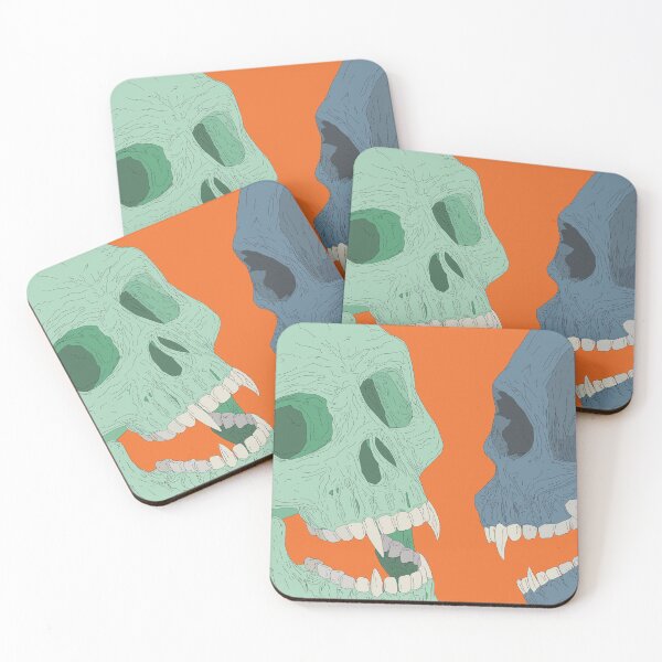 Item preview, Vampire skull original artwork with orange background designed and sold by GorillaBark.