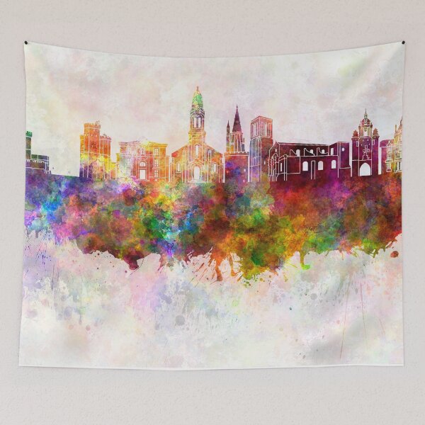 Item preview, La Rochelle skyline in watercolor background designed and sold by paulrommer.