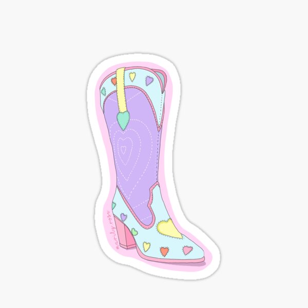 Cute Rainbow Cowgirl boots Sticker