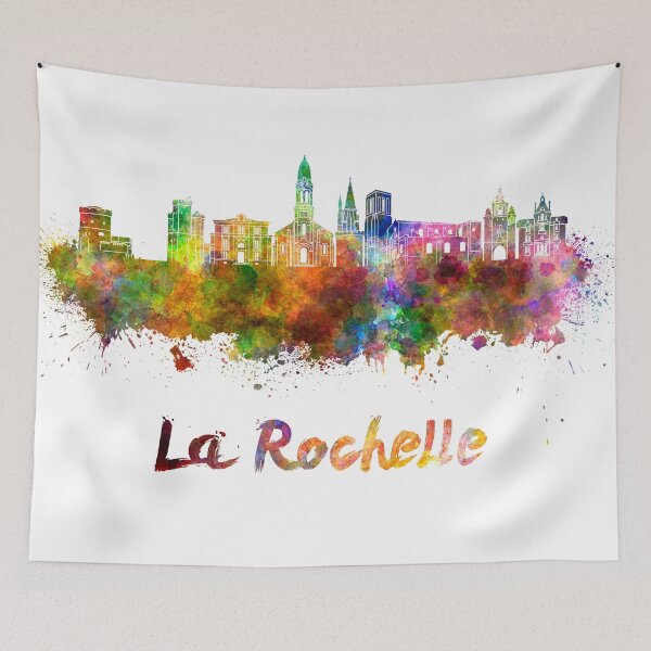 Item preview, La Rochelle skyline in watercolor designed and sold by paulrommer.