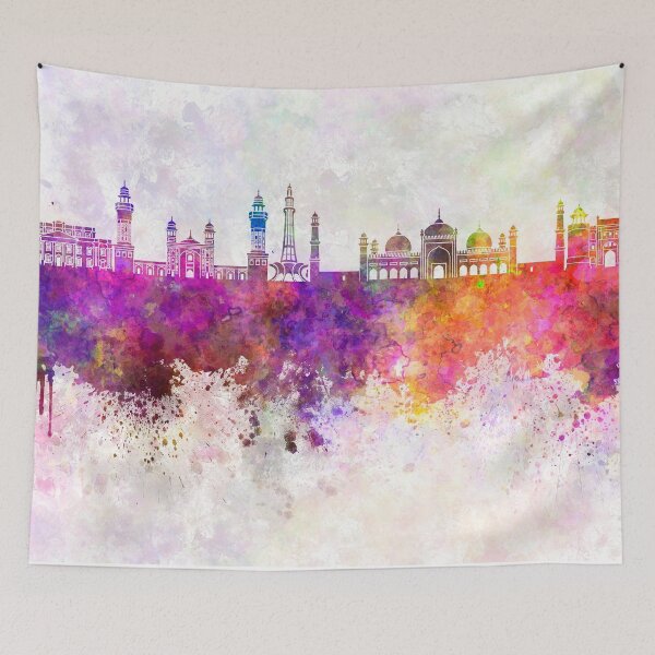 Item preview, Lahore skyline in watercolor background designed and sold by paulrommer.