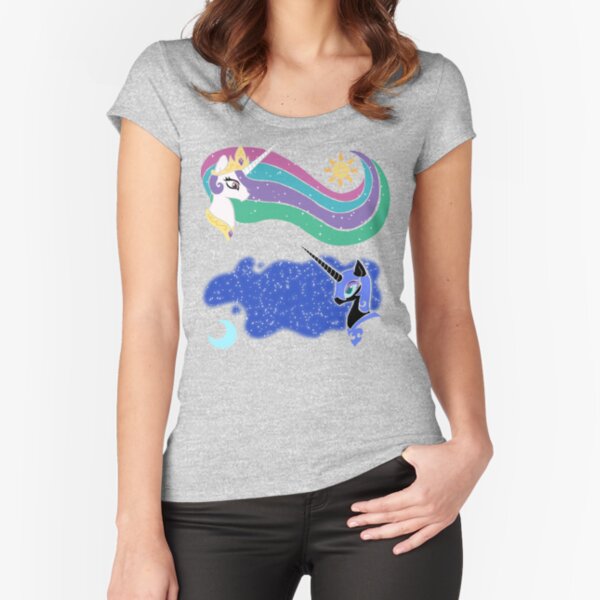 Princess Celestia and Nightmare Moon Fitted Scoop T-Shirt