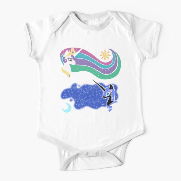 Princess Celestia and Nightmare Moon Short Sleeve Baby One-Piece