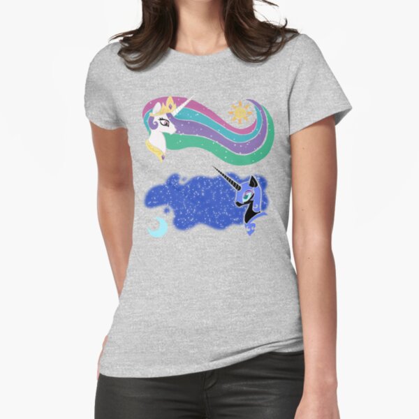 Princess Celestia and Nightmare Moon Fitted T-Shirt