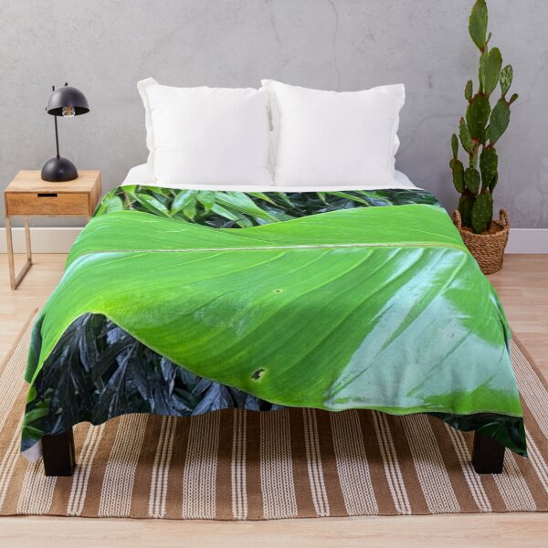 Item preview, Large bright green banana leaf on a rainy day. designed and sold by Lorraine Lashley  - My Joy..