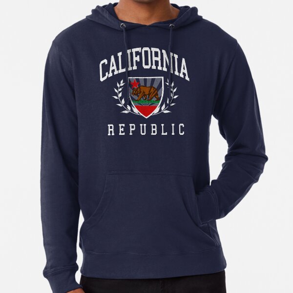 California Flag Crest (vintage distressed design) Lightweight Hoodie