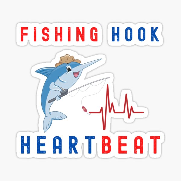 Fishing Girl Heartbeat Sticker