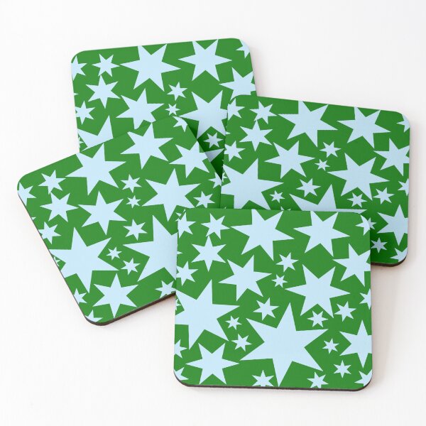 Item preview, Blue stars on a green background designed and sold by eevee135.
