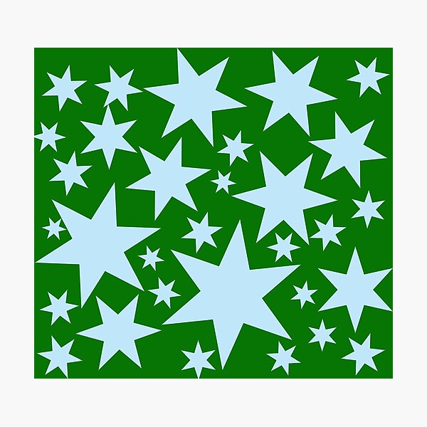 Item preview, Blue stars on a green background designed and sold by eevee135.