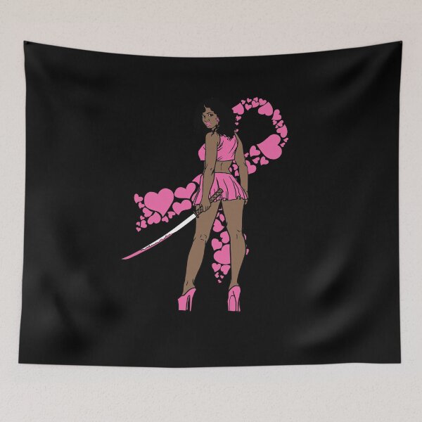 Item preview, Breast Cancer Awareness Fight Melanin Katana Black designed and sold by PinkyTree.