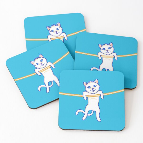 Item preview, Cute white cat hanging on a rope designed and sold by marco2r.