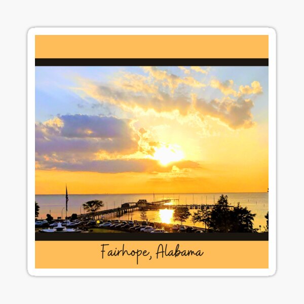 Fairhope Bluff Sunset- Fairhope Municipal Pier, Fairhope, Alabama Sticker