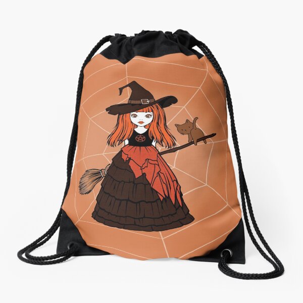Item preview, Orange Spiderweb Cheeky Witch® and Cheeky Cat designed and sold by cheekywitch.