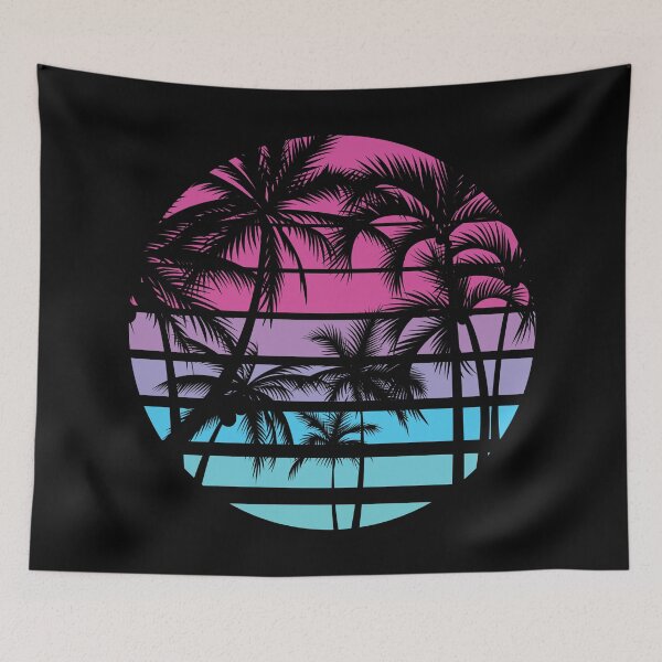 Item preview, Retro Old Vintage Circle Base Design Palm Tree 90's Color Vibe designed and sold by avinigav.