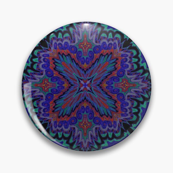 Item preview, Psychedelic Indigo, Green, Orange, and Red Mandala designed and sold by Lady Southpaw.