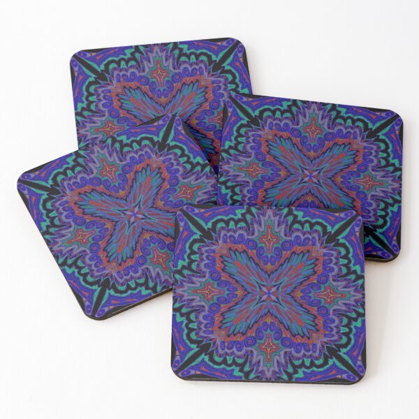 Item preview, Psychedelic Indigo, Green, Orange, and Red Mandala designed and sold by Lady Southpaw.