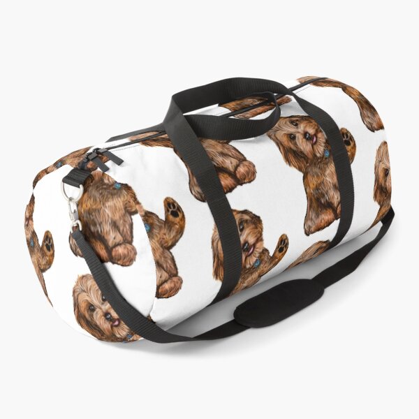 Item preview, Cavapoochon Cavapoo Cavoodle puppy dog Black and Tan tilted head and wave- cute cavalier King Charles spaniel Bichon frise designed and sold by Artonmytee.