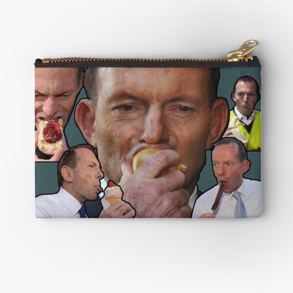 Tony Abbott eating stuff, and an onion Zipper Pouch