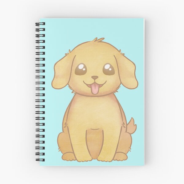 Item preview, Adorable Kawaii Golden Retriever Puppy Light Blue designed and sold by MurmeliDesign.