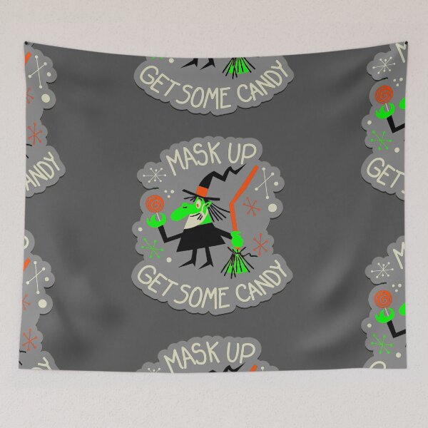 Item preview, halloween face mask witch covid   designed and sold by Gossip Rag.