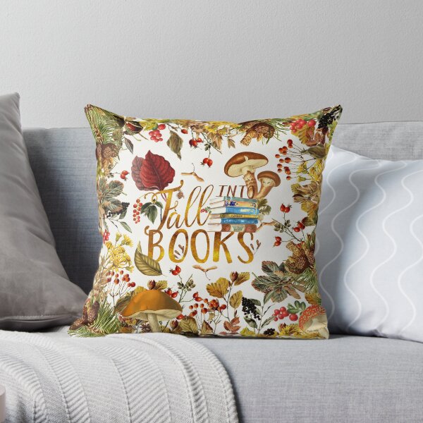 Fall Into Books Throw Pillow