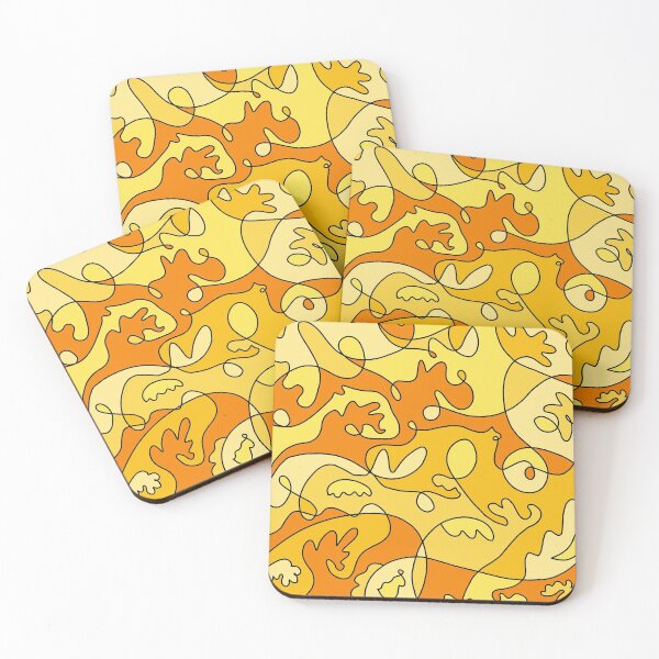 Item preview, 70s Yellow and Orange Trendy Squiggle Design- Muted Colors and Vintage Aesthetic designed and sold by kyleefaith13.