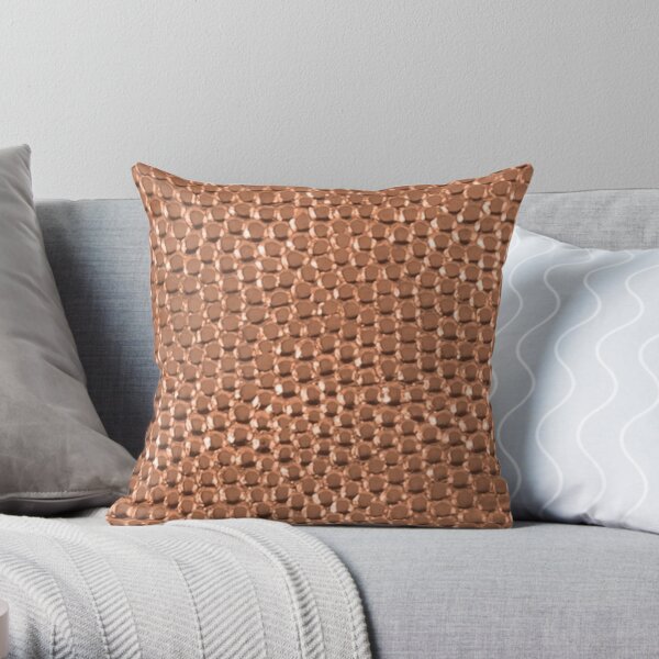 Copper Hammered Dots Throw Pillow