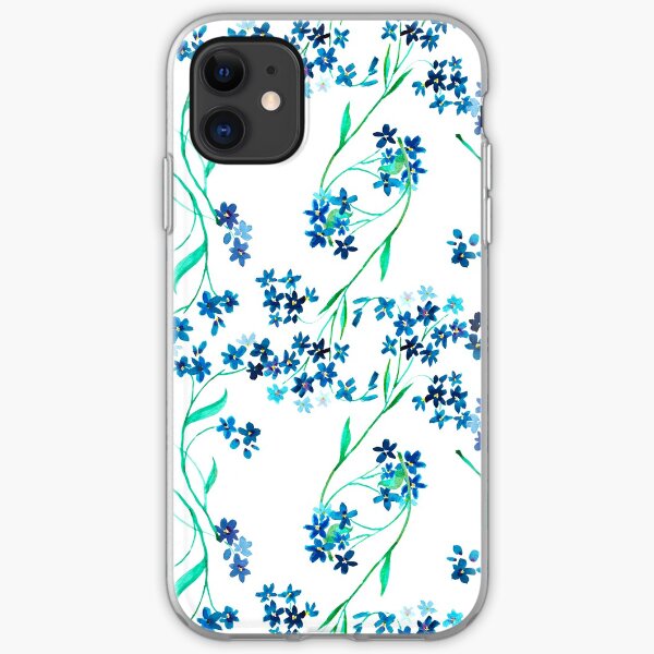 Watercolor blue flower. iPhone Soft Case